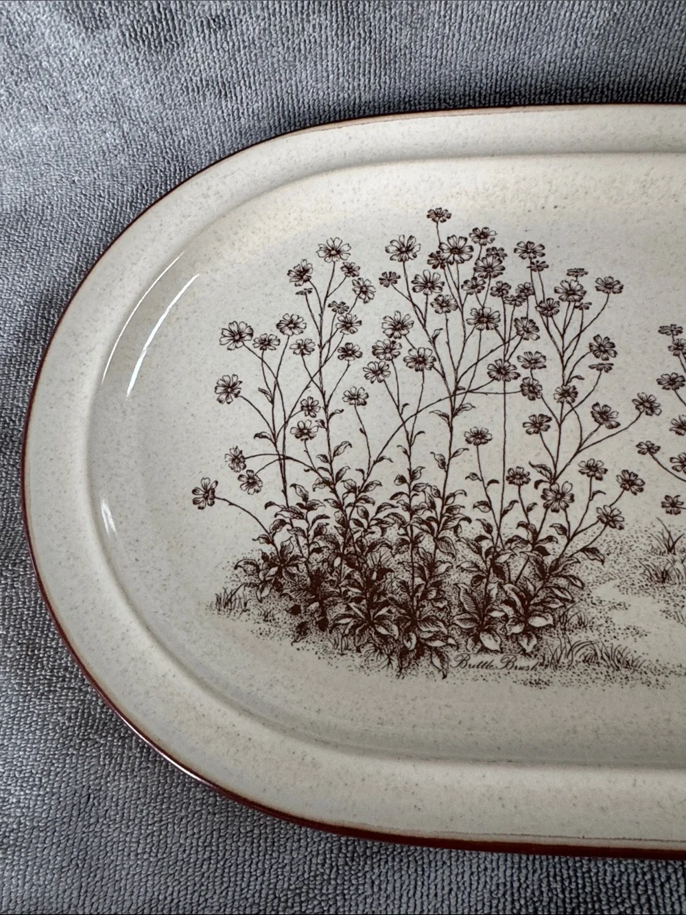 Noritake Stoneware Desert Floral Stoneware Serving  Platter 14” Japan #8341
